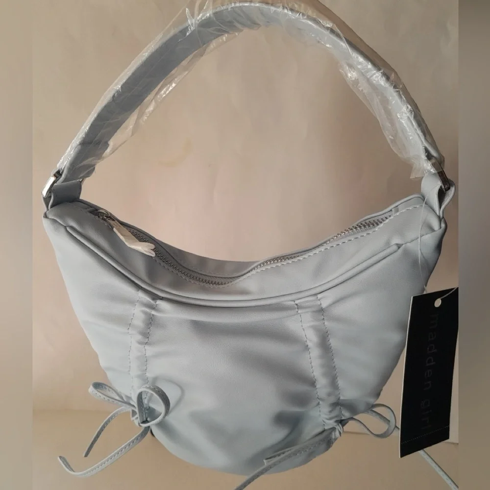Madden Girl Crescent Light Blue Shoulder Bag - Picture 13 of 14